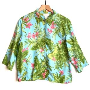 Jones New York sport 3/4 sleeved floral top, Sz M